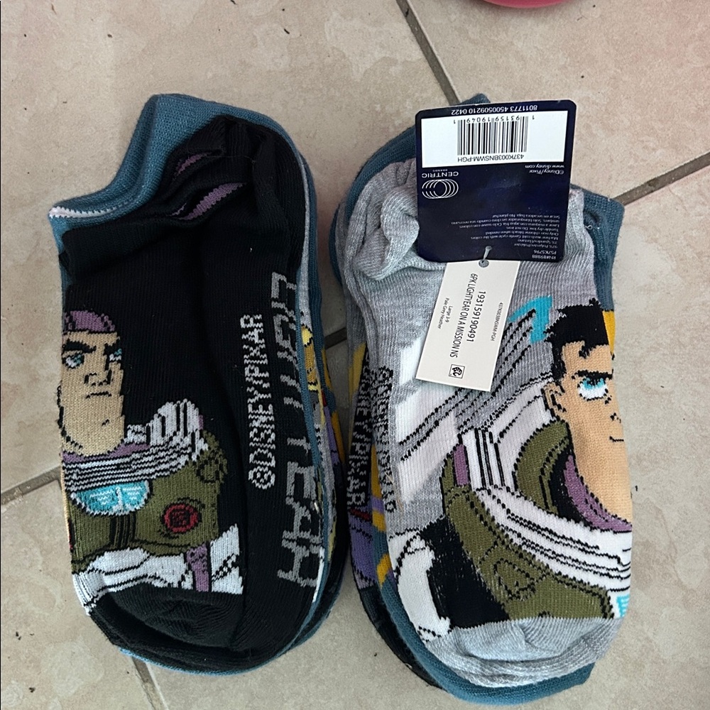 Disney Pixar Kids Socks - Black and Gray